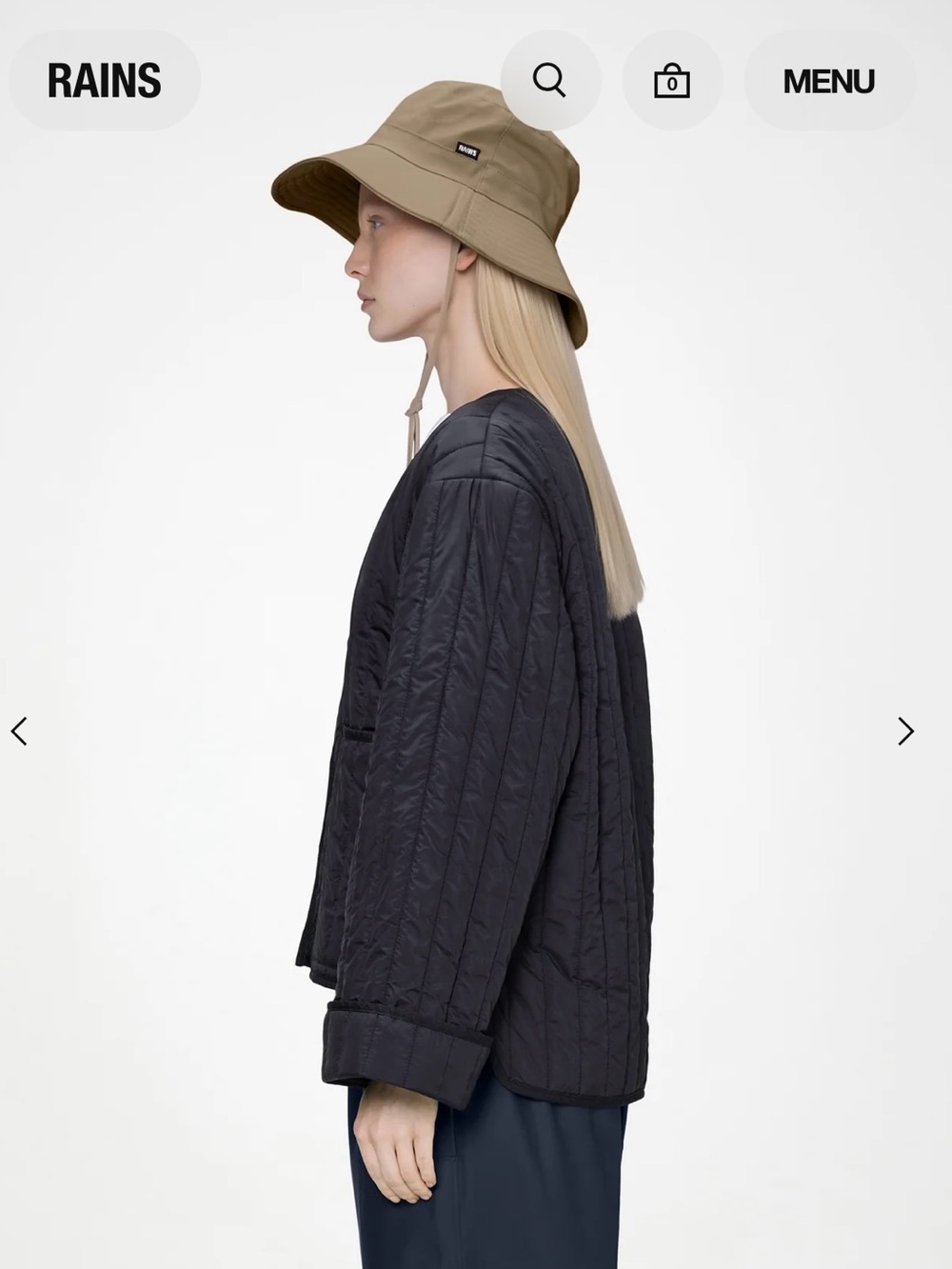 Rains Bonnie hat Beige Wide-Brim Sun & Rain Hat s1 xs-m